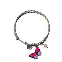 alliage de zinc bracelet, avec corde de coton, Placage, élastique & pour femme & émail, plus de couleurs à choisir Environ 14-20 cm, Vendu par PC