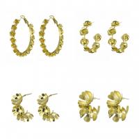 Iron Stud Earring, fashion jewelry & for woman, golden 