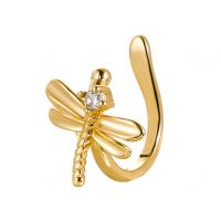 Cubic Zirconia Micro Pave Brass Earring, Dragonfly, plated, fashion jewelry & micro pave cubic zirconia & for woman 11mm 