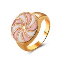 Enamel Zinc Alloy Finger Ring, gold color plated, fashion jewelry & for woman 