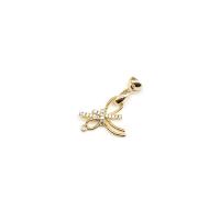 Brass Clasp Findings, Butterfly, 18K gold plated, DIY & micro pave cubic zirconia 