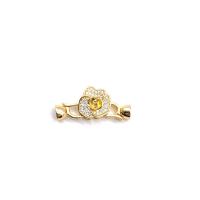 Brass Clasp Findings, 18K gold plated, DIY & micro pave cubic zirconia, gold 
