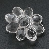 Bouton en acrylique de trou, fleur, DIY, transparent Environ 2mm, Vendu par sac