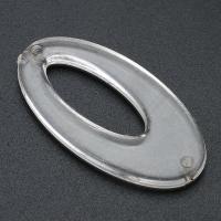 Connecteur acrylique translucide, ovale, DIY & boucle de 1/1 & creux, transparent Environ 2mm, Vendu par sac