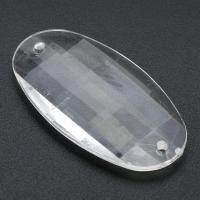 Connecteur acrylique translucide, ovale, DIY & boucle de 1/1, transparent Environ 2mm, Vendu par sac