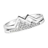 Cubic Zirconia Micro Pave Brass Finger Ring, platinum plated, adjustable & micro pave cubic zirconia & for woman & hollow US Ring 