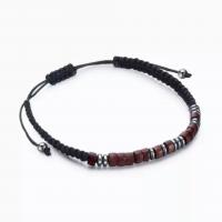 Wood Bracelets, Black Magnetic Stone, with Nylon Cord & Wood, fashion jewelry & Unisex Approx 6.7-11 Inch 
