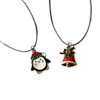 Zinc Alloy Necklace, with Wax Cord, plated, Christmas Design & Adjustable & for woman, multi-colored cm cm 