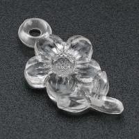 Pendentifs acryliques en translucides, Acrylique, fleur, DIY, transparent Environ 2mm, Vendu par sac