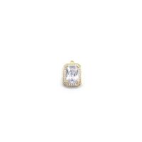 Cubic Zirconia Micro Pave Brass Pendant, Rectangle, gold color plated, DIY & micro pave cubic zirconia 