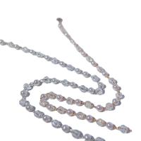 Brass Beading Chains, with Crystal & Plastic Pearl, plated, DIY 4mm 