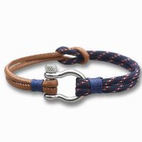 Nylon Cord Bracelets, Titanium Steel, with Parachute Cord & leather cord, handmade, fashion jewelry & Unisex cm 