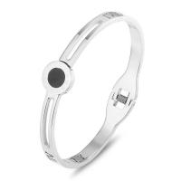 Titane bracelet en acier et bracelet, Acier titane, avec Acrylique, poli, pour femme, couleur originale, Diamètre inté Environ 58mm, Vendu par PC