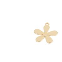 Brass Flower Pendants, gold color plated gold 