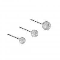 Sterling Silver Stud Earring, 99% Sterling Silver, Round, platinum plated & for woman & stardust 