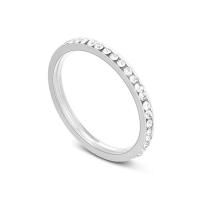 Rhinestone Stainless Steel Finger Ring, 304 Stainless Steel, Vacuum Ion Plating, Unisex & with rhinestone US Ring 