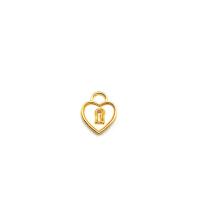 Zinc Alloy Heart Pendants, 18K gold plated, DIY, gold 