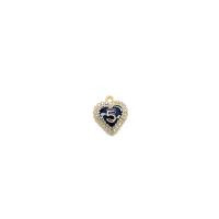 Zinc Alloy Heart Pendants, 18K gold plated, DIY & with rhinestone 