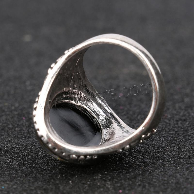 Resin Zinc Alloy Finger Ring, with Resin, Oval, silver color plated, different size for choice & for woman, more colors for choice, 26mm, US Ring Size:7-10, Sold By PC