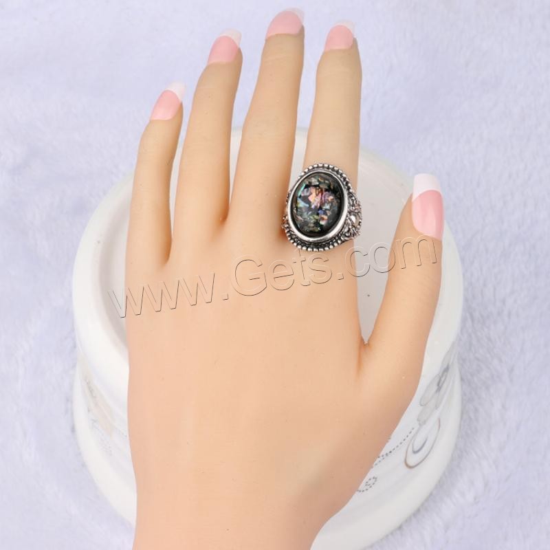 Resin Zinc Alloy Finger Ring, with Resin, Oval, silver color plated, different size for choice & for woman, more colors for choice, 26mm, US Ring Size:7-10, Sold By PC