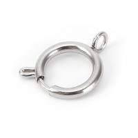 Stainless Steel Spring Ring Clasp, 304 Stainless Steel, electrolyzation, DIY original color 