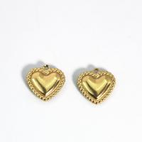 Colgantes del corazón de acero inoxidable, acero inoxidable 304, pulido, Bricolaje, dorado, 14.7x15mm, Vendido por UD