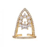 Cubic Zirconia Micro Pave Brass Finger Ring, plated, adjustable & micro pave cubic zirconia & for woman & hollow 8-23mm 