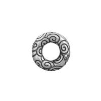 Thailand Sterling Silver Frame Bead, Donut, Antique finish silver color 