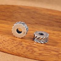 Thailand Sterling Silver Spacer Bead, Rondelle, Antique finish, DIY, silver color Approx 3mm 