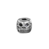 Thailand Sterling Silver Spacer Bead, Skull, Antique finish, DIY, silver color Approx 2.5mm 