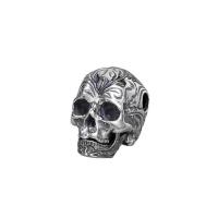 Thailand Sterling Silver Spacer Bead, Skull, Antique finish, DIY, silver color 
