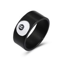 Zinklegierung Fingerring , rund, plattiert, Modeschmuck & für Frau, schwarz, 19mm, verkauft von PC