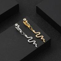 Stainless Steel Belly Ring, 304 Stainless Steel, with Brass, fashion jewelry & micro pave cubic zirconia & for woman 
