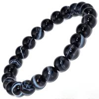 Lace Agate Bracelets, polished, fashion jewelry & Unisex, black, 8mm Approx 7.48 Inch 