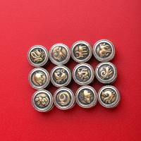Thailand Sterling Silver Spacer Bead, with Brass, Chinese Zodiac, Antique finish, DIY Approx 2mm 