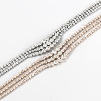 Rhinestone Zinc Alloy Necklace, with 14.6cm extender chain, plated, three layers & fashion jewelry & for woman & with rhinestone .8 cm 