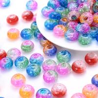 Crackle Acrylic Beads, Flat Round, DIY 15mm, Approx 