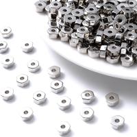 Plated CCB Plastic Beads, Copper Coated Plastic, Hexagon, DIY, silver color Approx 