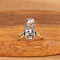 Thailand Sterling Silver Spacer Bead, with Brass, Buddha, Antique finish, DIY, silver color Approx 3mm 