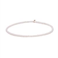 Natural Freshwater Pearl Necklace, with Thailand Sterling Silver, with 1.18 inch extender chain, gold color plated, for woman, 4.5-5mm Approx 15.75 