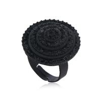 Zinc Alloy Finger Ring, electrophoresis, fashion jewelry & Unisex, black, 24mm 