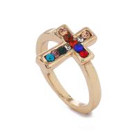 Rhinestone Zinc Alloy Finger Ring, silver color plated, fashion jewelry & for woman & with rhinestone, multi-colored, 14mm 