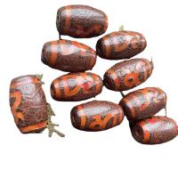 Natural Tibetan Agate Dzi Beads, DIY, two different colored, 40mm 