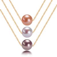Natural Freshwater Pearl Necklace, with Thailand Sterling Silver, plated & for woman Approx 17.71 Inch 