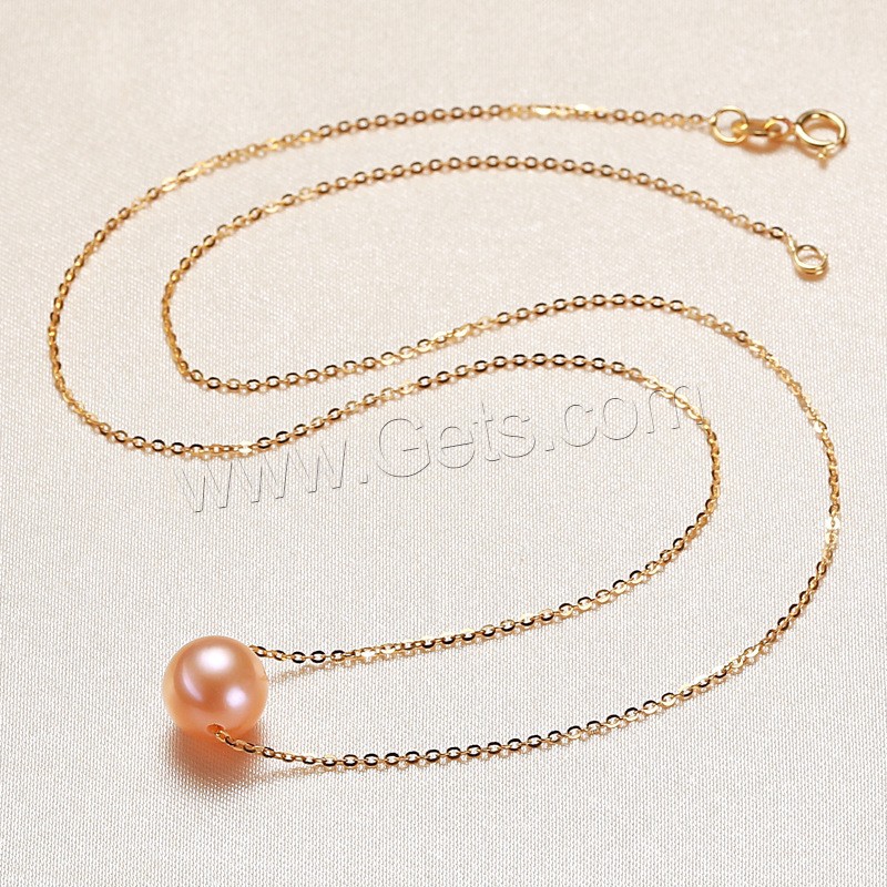 Natural Freshwater Pearl Necklace, with Thailand Sterling Silver, plated, different size for choice & for woman, more colors for choice, Length:Approx 17.71 Inch, Sold By PC