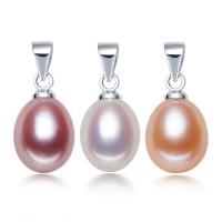 Freshwater Pearl Pendants, with Thailand Sterling Silver, silver color plated 