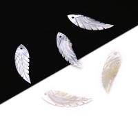 Natural Seashell Pendant, Wing Shape, Carved, Unisex, white 