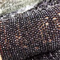 Goldstein Perlen, Goldsand, rund, poliert, DIY & facettierte, schwarz, 3mm, Länge:ca. 38-40 cm, verkauft von Strang