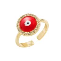 Evil Eye Jewelry Finger Ring, Brass, gold color plated, fashion jewelry & Unisex & micro pave cubic zirconia & enamel Inner Approx 20mm 