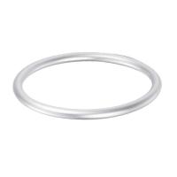 Brass Bangle, silver color plated, for woman & frosted, 56mm 